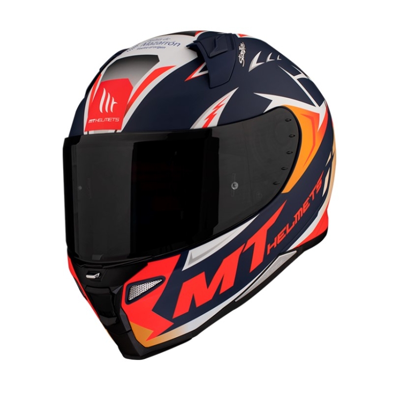 MT FF110 Revenge 2 Acosta A37 modro-bela-oranžna mat integralna motoristična čelada
