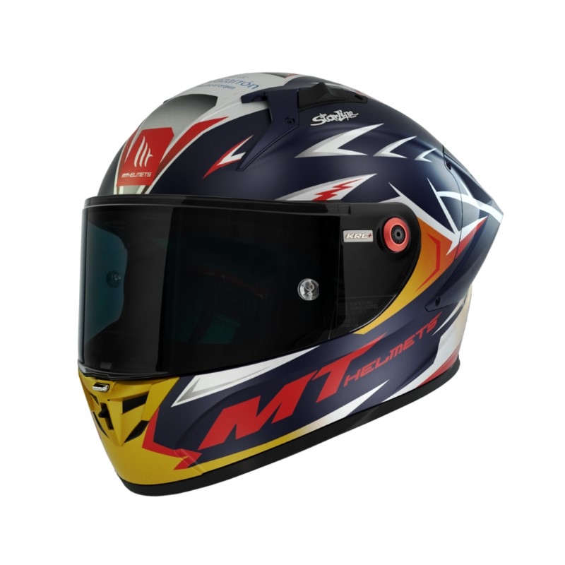 MT FF103PLUSC KRE+ Carbon Acosta A37 modro-bela-oranžna integralna motoristična matte