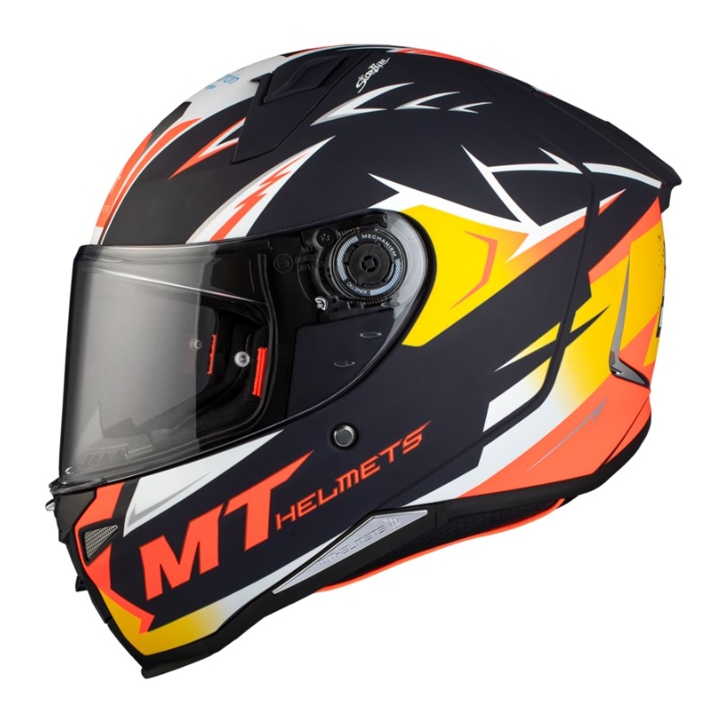 MT FF110 Revenge 2 S Acosta A37 črno-oranžno-bela mat integralna motoristična čelada