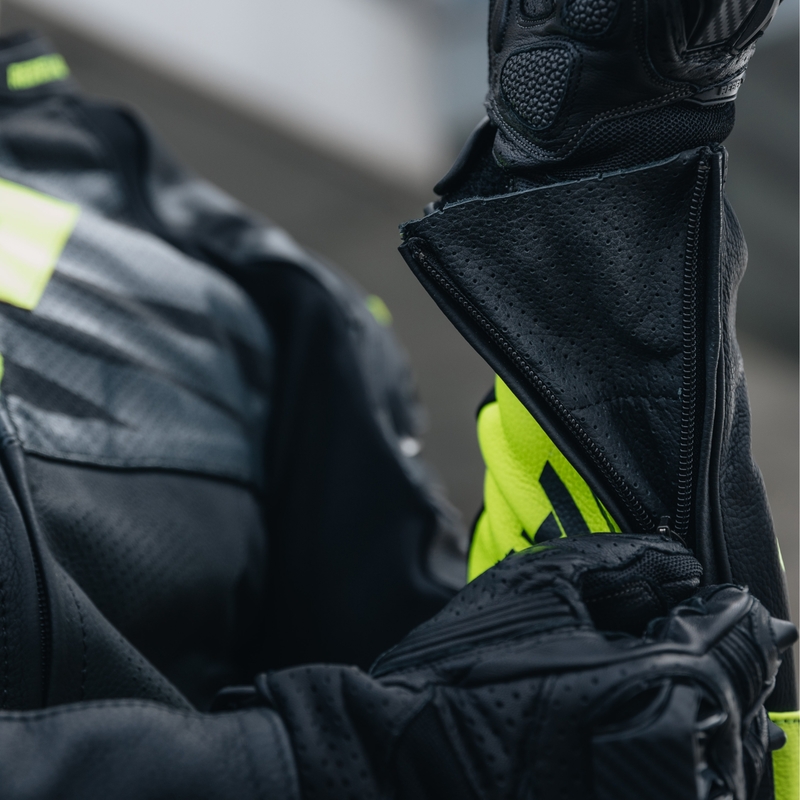 Rebelhorn Vandal Black-Fluo Yellow usnjena motoristična jakna razprodaja