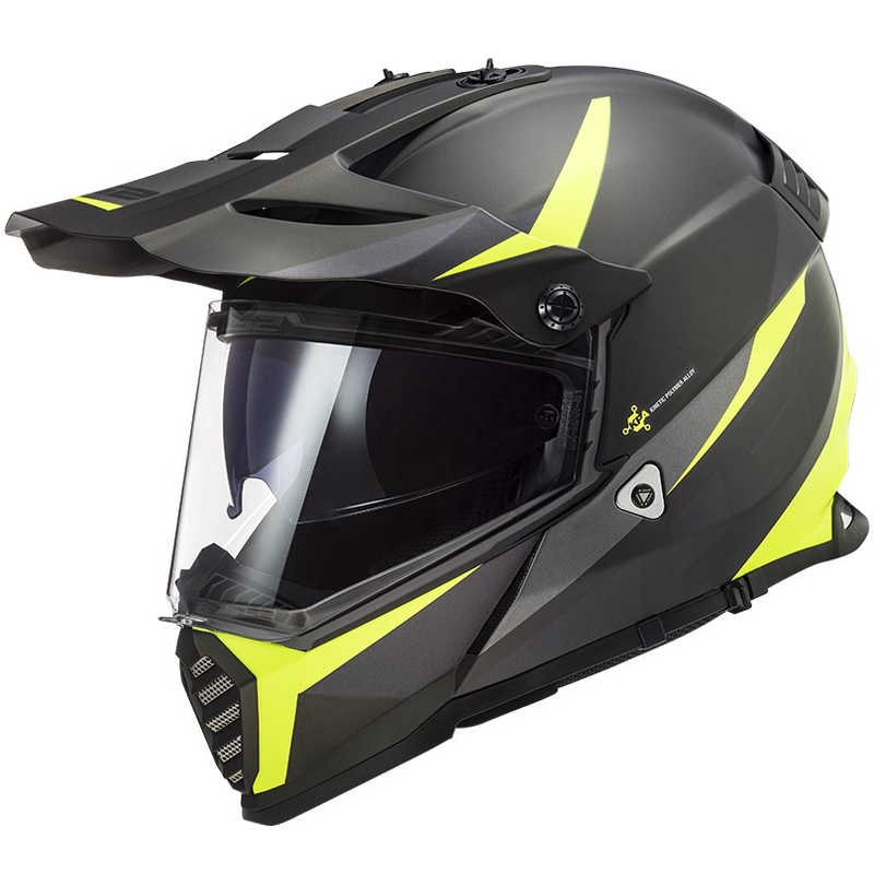 Enduro čelada LS2 MX436 Pioneer EVO Router črno-rumena