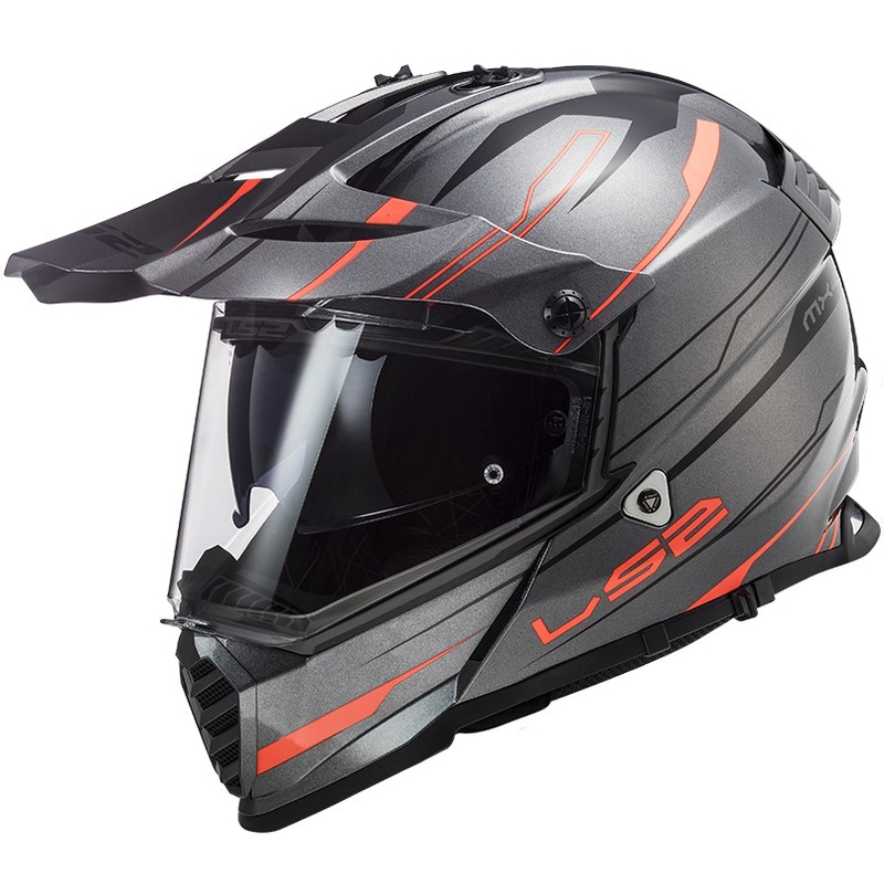 Enduro čelada LS2 MX436 Pioneer EVO Knight titanium orange