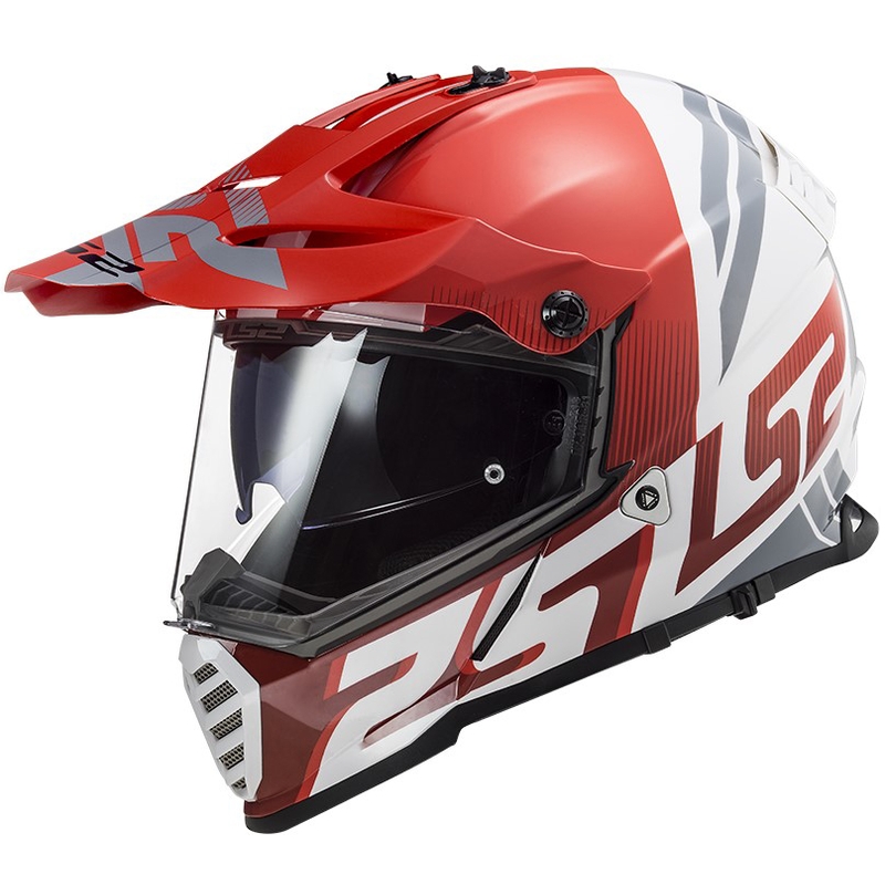 Enduro čelada LS2 MX436 Pioneer EVO Evolve bela-siva-rdeča