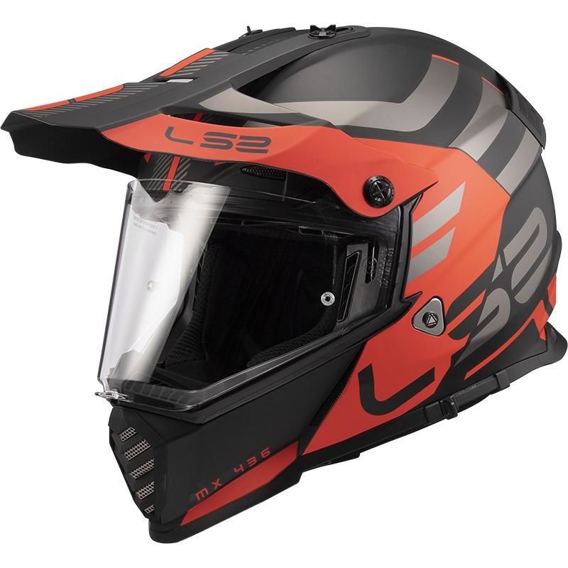 Enduro čelada LS2 MX436 Pioneer Evo Adventurer črno-oranžna mat