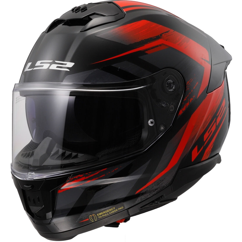 Motoristična čelada LS2 FF808 Stream II Fury črno-rdeča