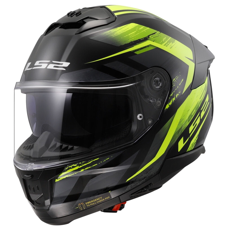 Motoristična čelada LS2 FF808 Stream II Fury črno-fluo rumena