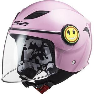 Otroška odprta motoristična čelada LS2 OF602 Funny shiny pink