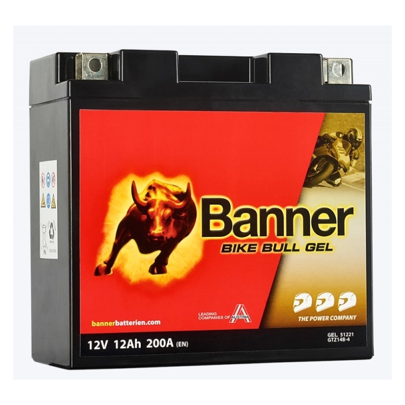 Gel baterija Banner Bike Bull Gel 12V, YTZ14S, YTZ14S-BS, 11AH, 190A