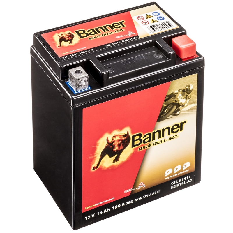 Gel baterija Banner Bike Bull Gel 12V, YTX14AHL-BS/YB14L-A2, 14AH, 185A