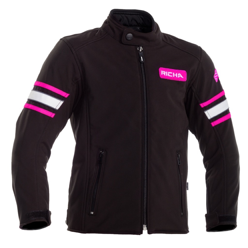 Otroška motoristična jakna RICHA Toulon 2 Softshell Black and Pink razprodaja