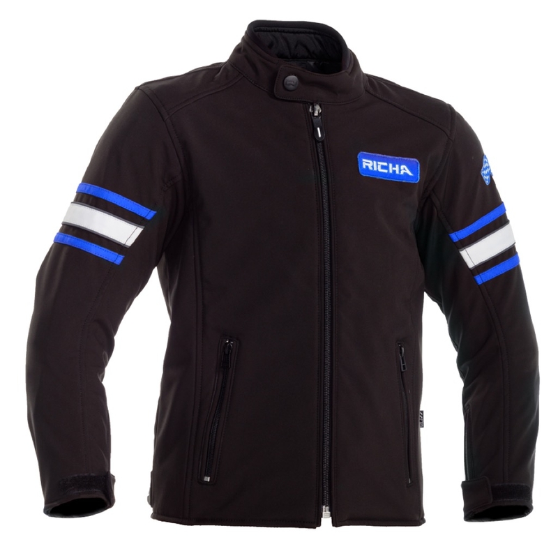 Otroška motoristična jakna RICHA Toulon 2 Softshell Black and Blue razprodaja