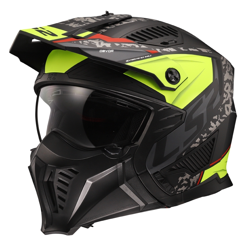 Motoristična čelada LS2 OF606 Drifter Devor black-fluo yellow