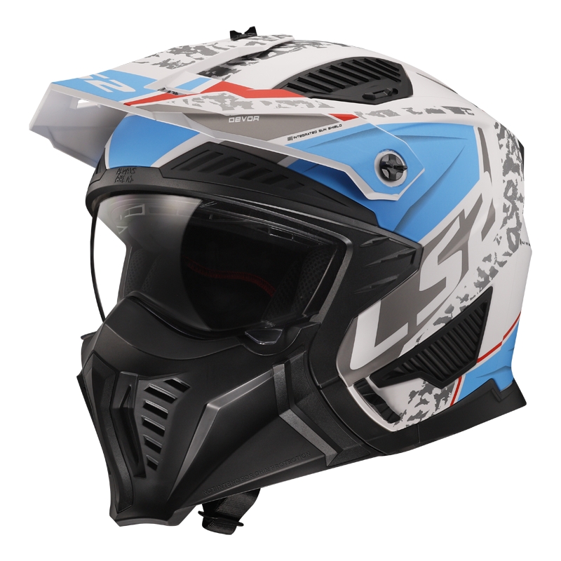 Motoristična čelada LS2 OF606 Drifter Devor belo-modra