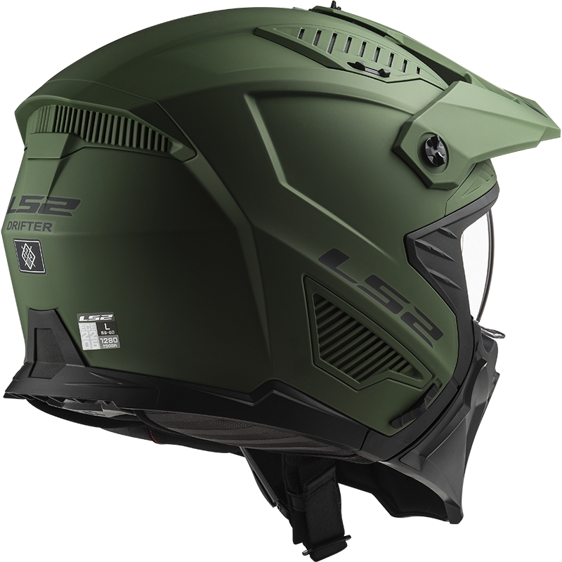 Motoristična čelada LS2 OF606 Drifter Solid green matt