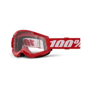 Motokros očala 100% STRATA 2 Nova rdeča (prozoren pleksi)