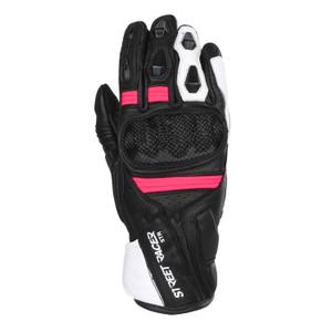 Ženske motoristične rokavice Street Racer STR black, white and pink