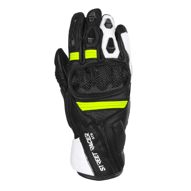 Motoristične rokavice Street Racer STR black-fluo yellow