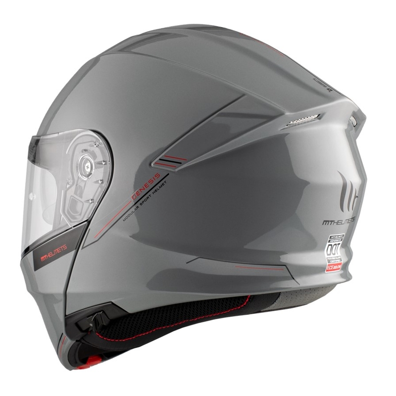 Preklopna motoristična čelada MT Genesis SV Solid A12 sijajno siva