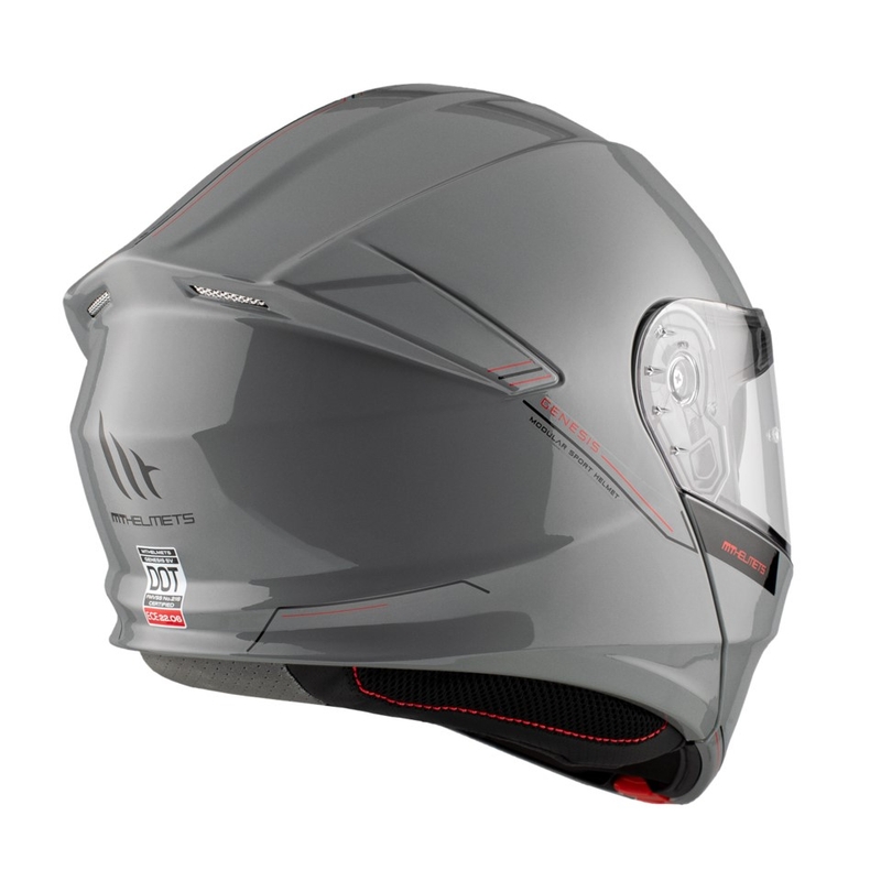 Preklopna motoristična čelada MT Genesis SV Solid A12 sijajno siva