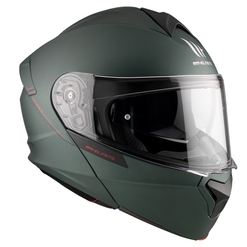 Motoristična čelada na preklop MT Genesis SV Solid A6 zelena mat