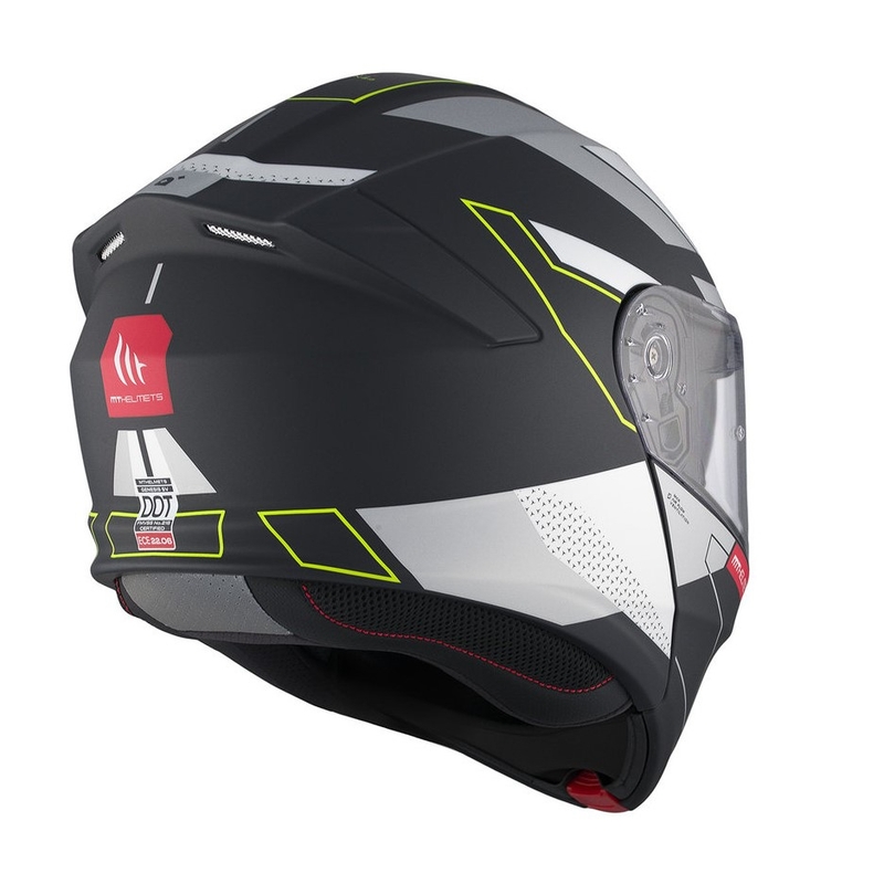 MT Genesis SV Talo B2 črno-sivo-fluo rumena mat prevračalna motoristična čelada razprodaja
