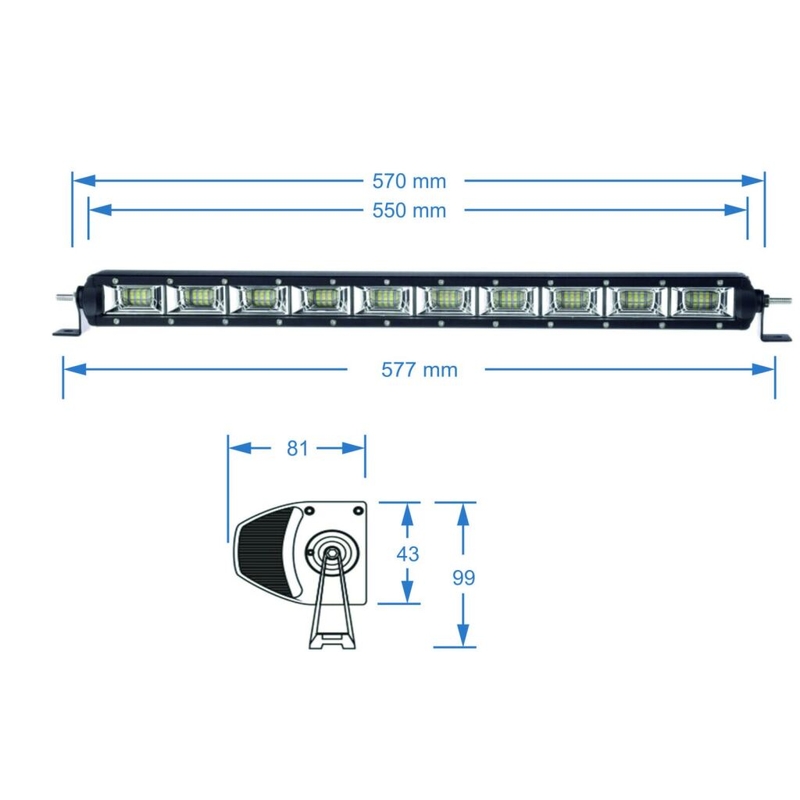 LED svetlobna rampa SHARK LED LIGHT BAR , ETI LED, 21,5", 100W