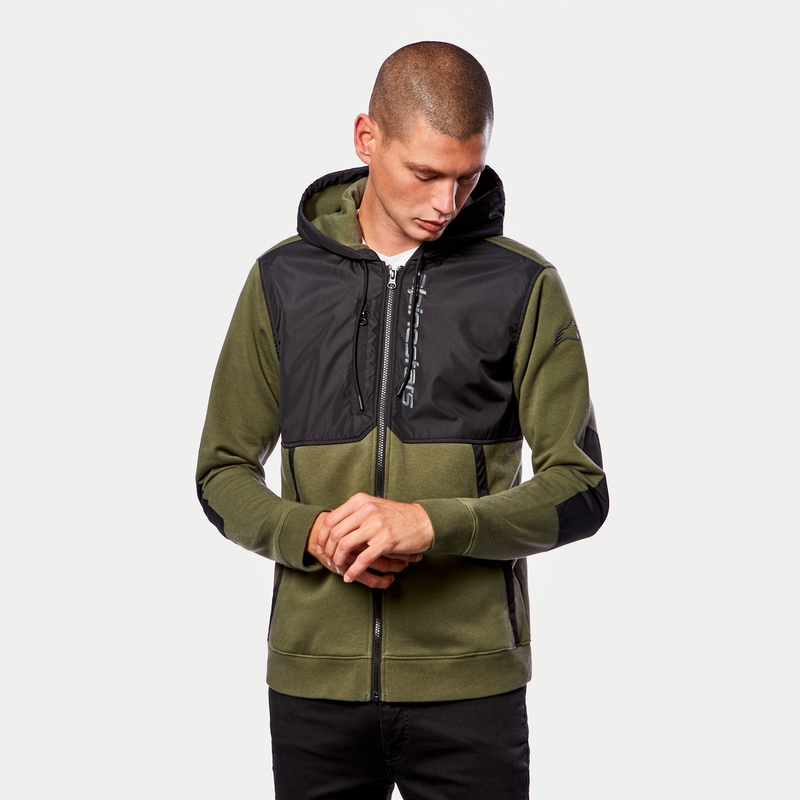 Alpinestars Aligned zeleno-črna majica s kapuco