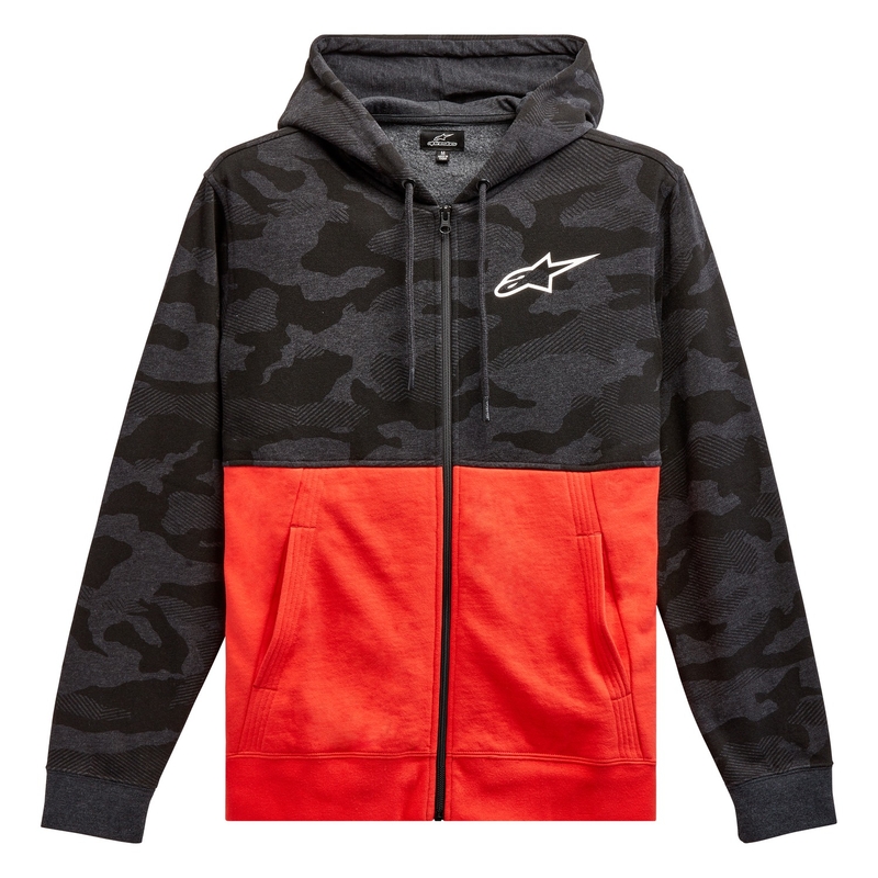 Alpinestars Camo Block Hoodie siva camo-rdeča fluo
