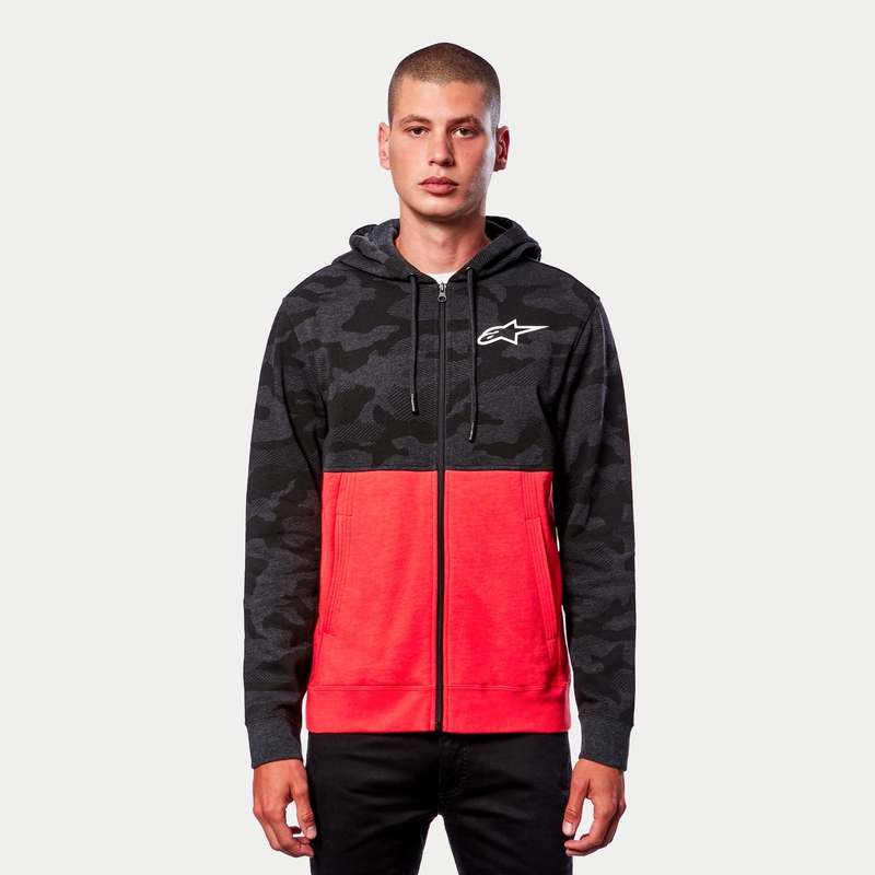 Alpinestars Camo Block Hoodie siva camo-rdeča fluo