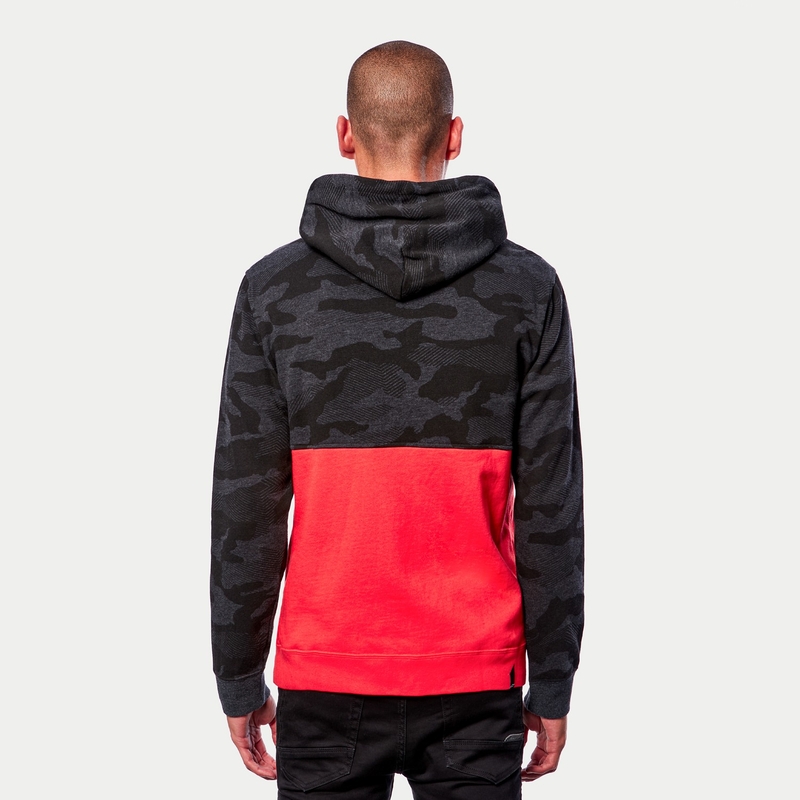 Alpinestars Camo Block Hoodie siva camo-rdeča fluo