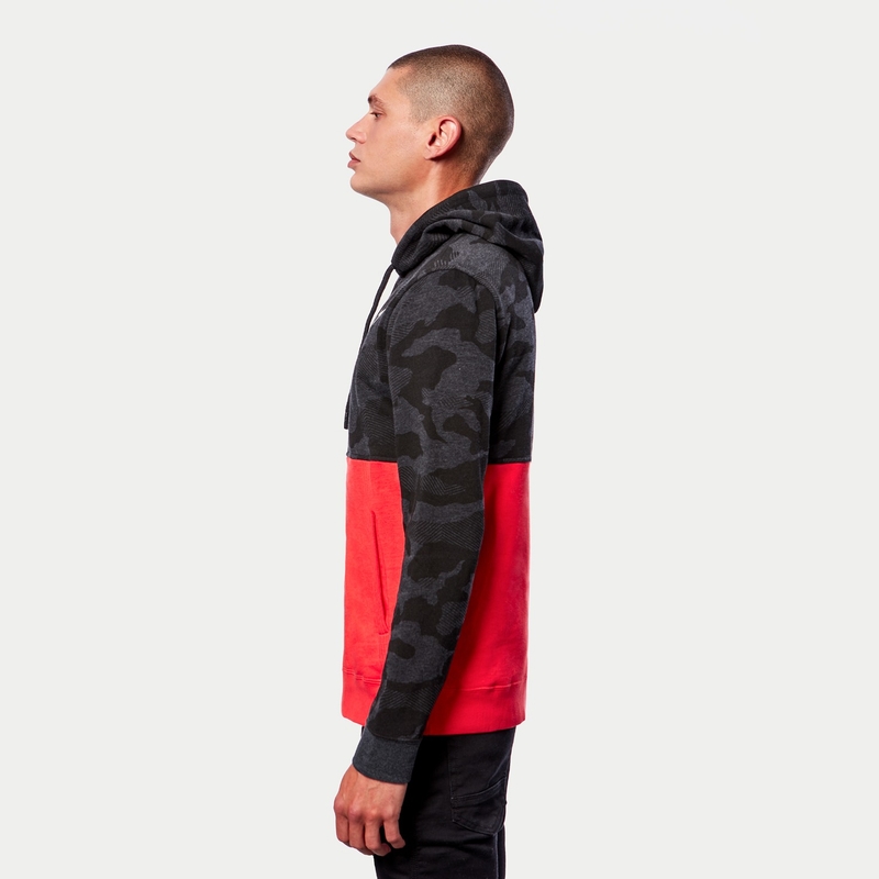 Alpinestars Camo Block Hoodie siva camo-rdeča fluo