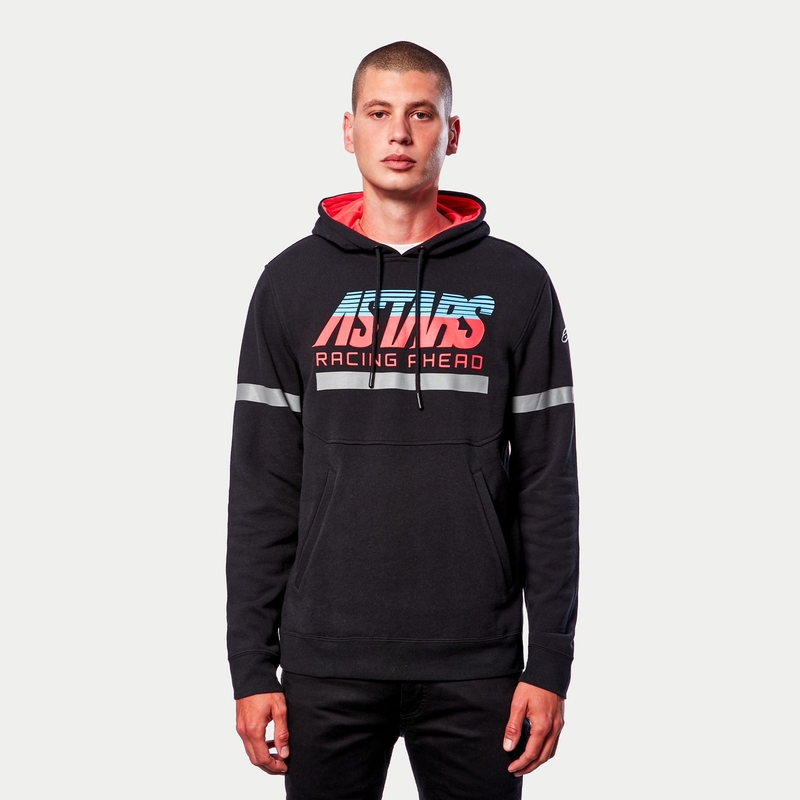 Alpinestars Club Pulover s kapuco črno-rdeče-modro-siv