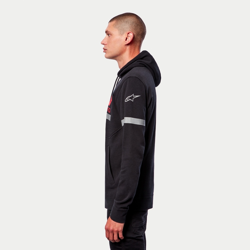 Alpinestars Club Pulover s kapuco črno-rdeče-modro-siv