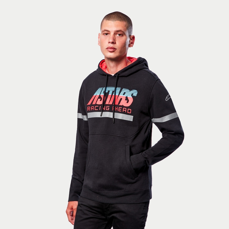 Alpinestars Club Pulover s kapuco črno-rdeče-modro-siv