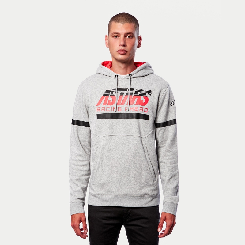 Alpinestars Club Hoodie siva-črna-rdeča
