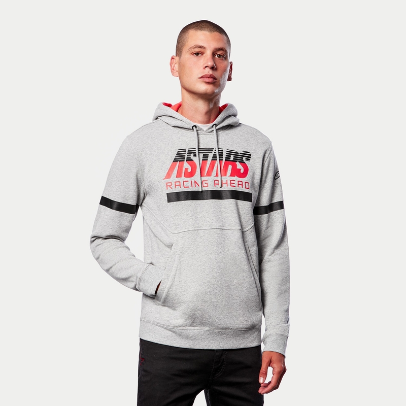 Alpinestars Club Hoodie siva-črna-rdeča
