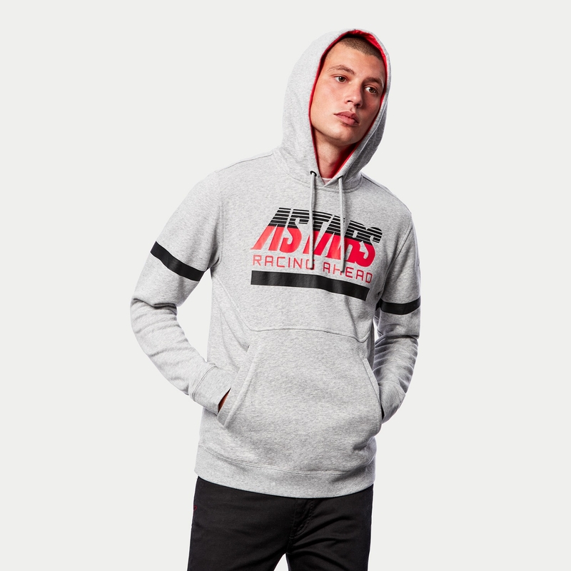 Alpinestars Club Hoodie siva-črna-rdeča