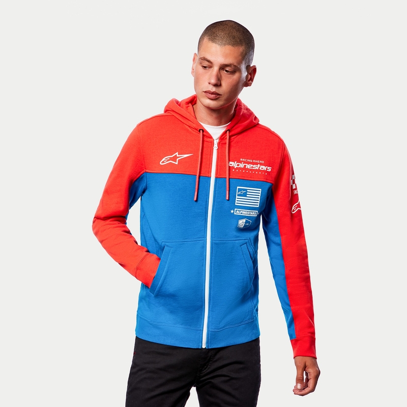 Alpinestars H Block Hoodie fluo rdeče-svetlo modra