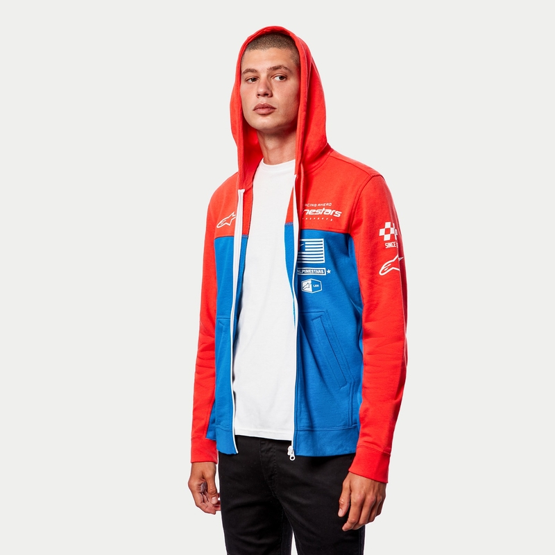Alpinestars H Block Hoodie fluo rdeče-svetlo modra