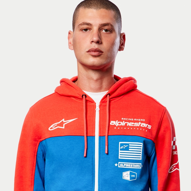 Alpinestars H Block Hoodie fluo rdeče-svetlo modra