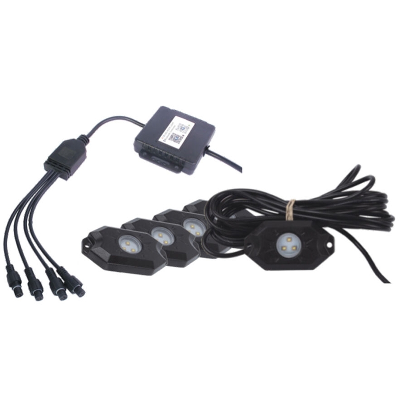SHARK LED LUČI, RGB, VEČBARVNO, BLUETOOTH NADZOR, 4 KOSI SET