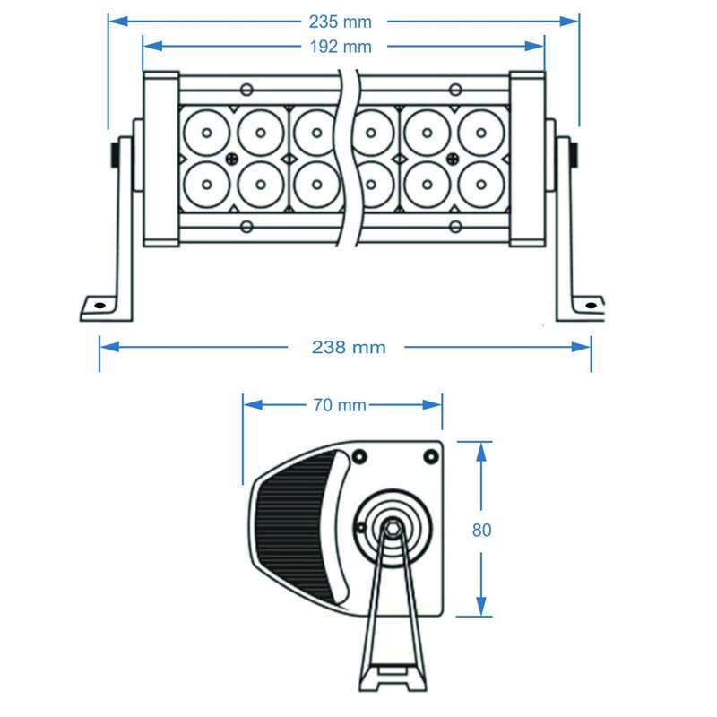 LED svetlobna rampa SHARK LED LIGHT BAR 7,5", 6D, 36W