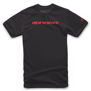 Majica Alpinestars Linear Wordmark Tee črno-rdeča fluo