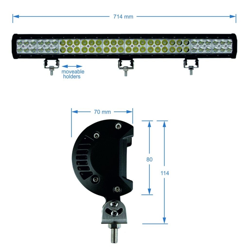 LED svetlobna rampa SHARK LED EPISTAR 60*3W 10800 LM 10-30V COMBO 28"