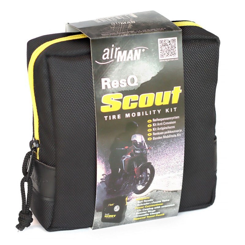 Komplet za popravilo pnevmatik AirMan ResQ Scout s kompresorjem + 100 ml polnila