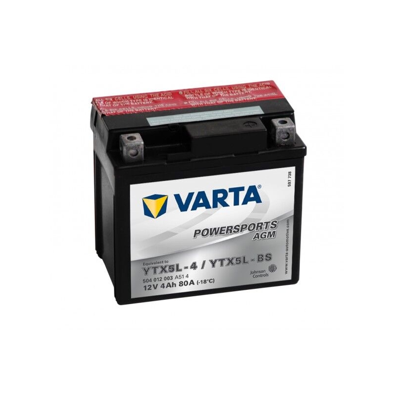 VARTA YTX5L-4/YTX5L-BS 12V/4Ah baterija brez vzdrževanja