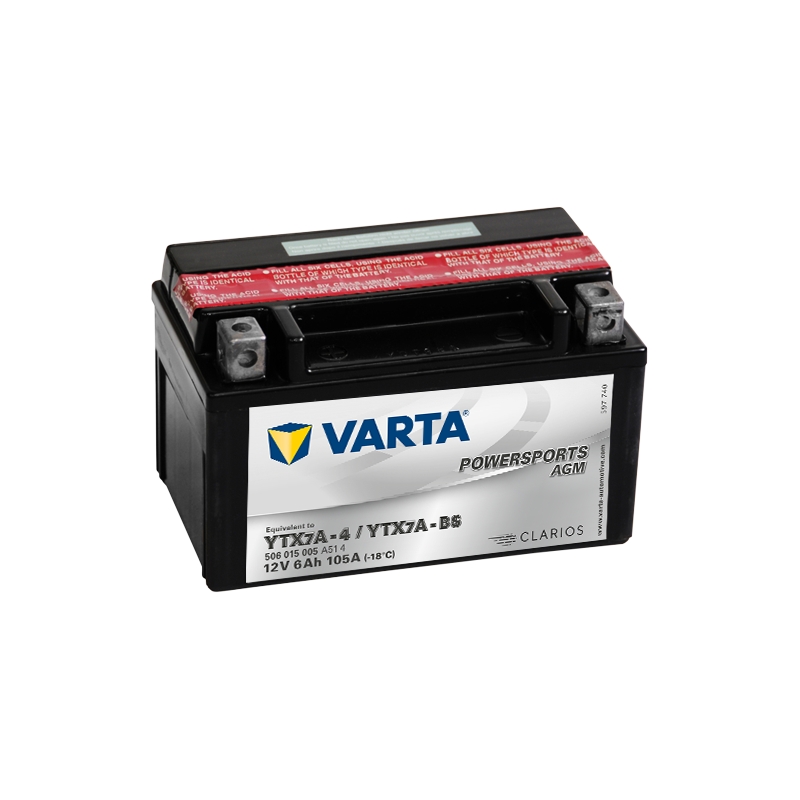 VARTA YTX7A-4/YTX7A-BS 12V/6Ah baterija brez vzdrževanja