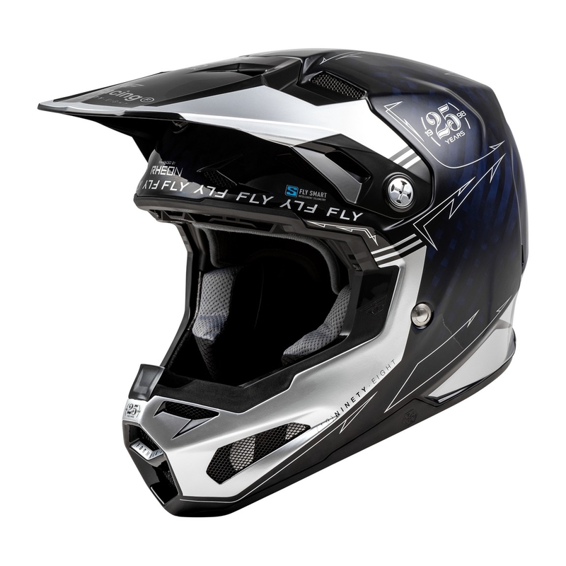 Motokros čelada FLY Racing Formula S Carbon modro-srebrna