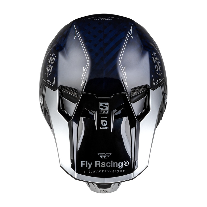 Motokros čelada FLY Racing Formula S Carbon modro-srebrna