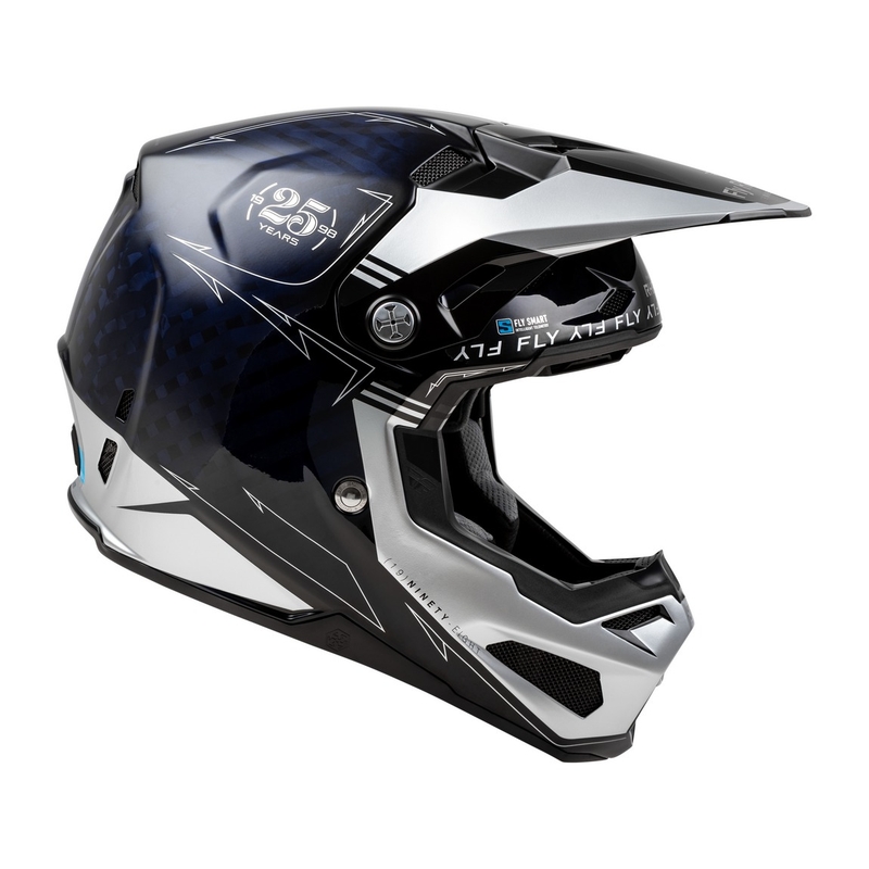 Motokros čelada FLY Racing Formula S Carbon modro-srebrna